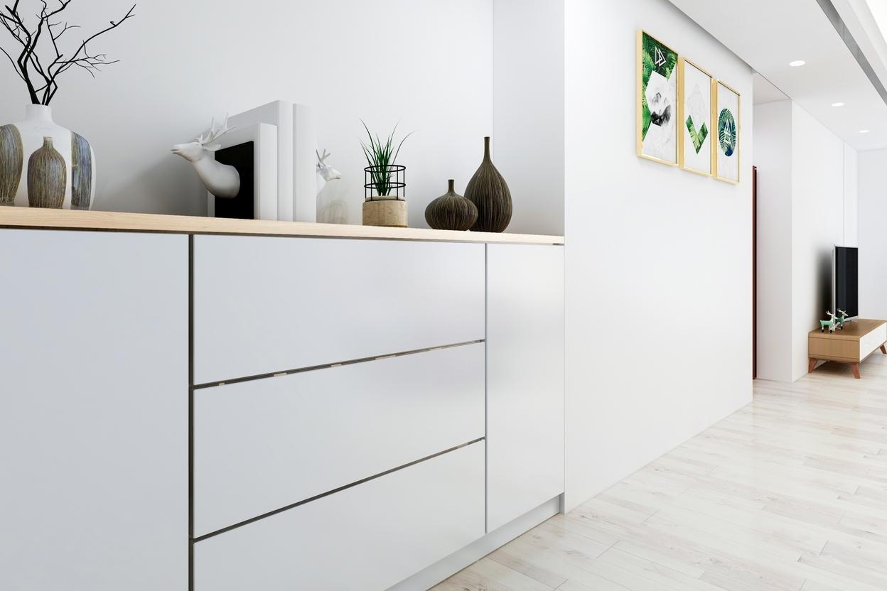 Graue Kommode planen Graue Kommode im Hausflur
